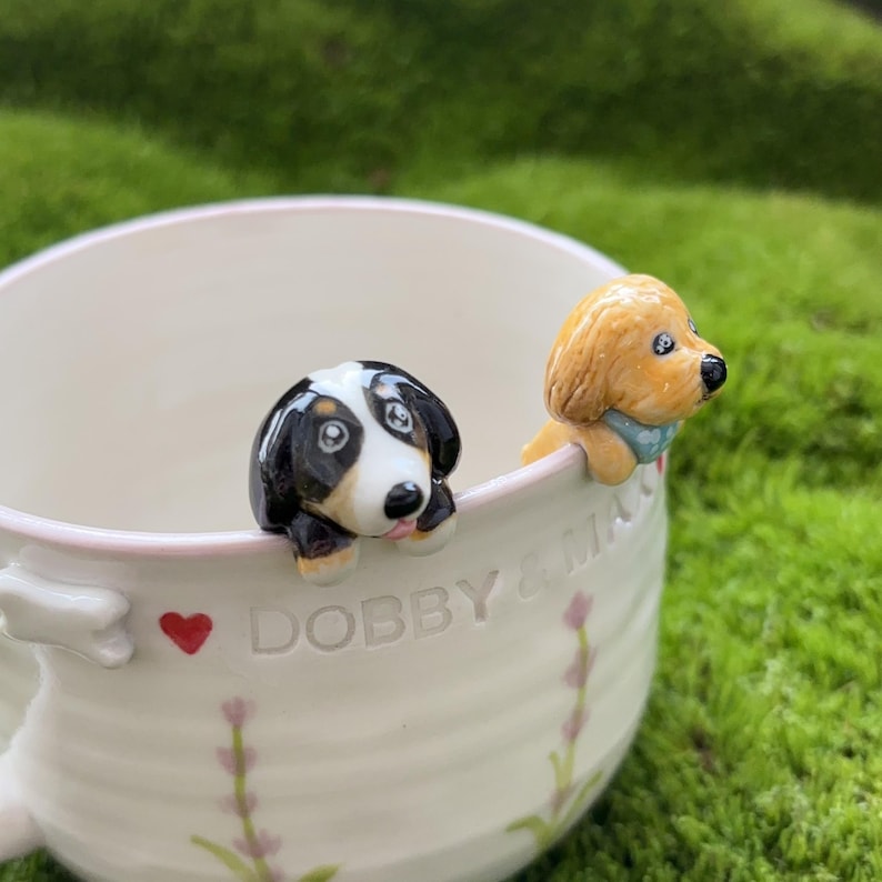 Dobby&Max-Handmade Coffee Mug Gift for Pet Owner Cute Dog Ceramic