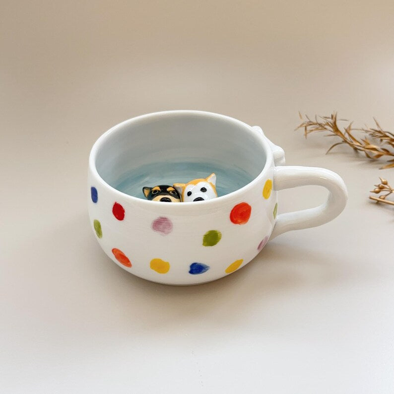 Bobo-350ml-hidden animal coffee cup,Gift For Dog Owner