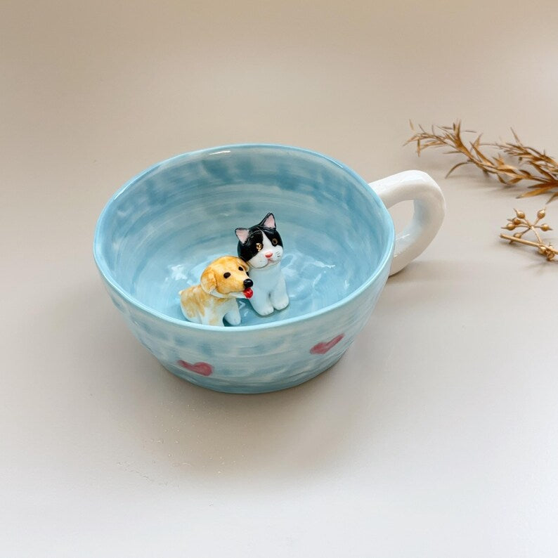 Redly-hidden animal coffee cup,Gift For Dog Owner