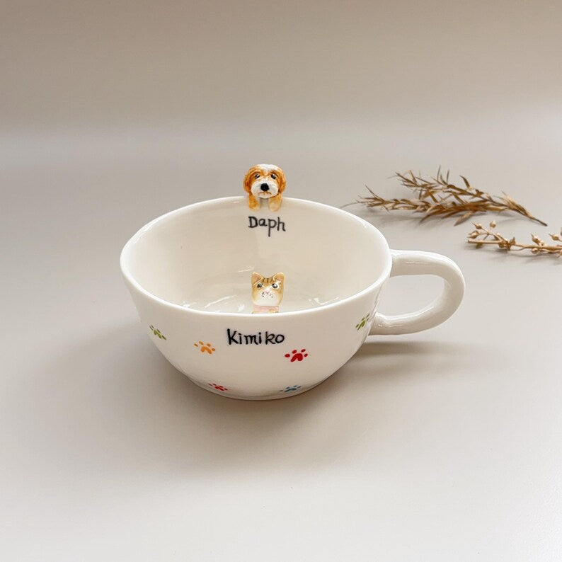 Kimiko-hidden animal coffee cup,Gift For Dog Owner
