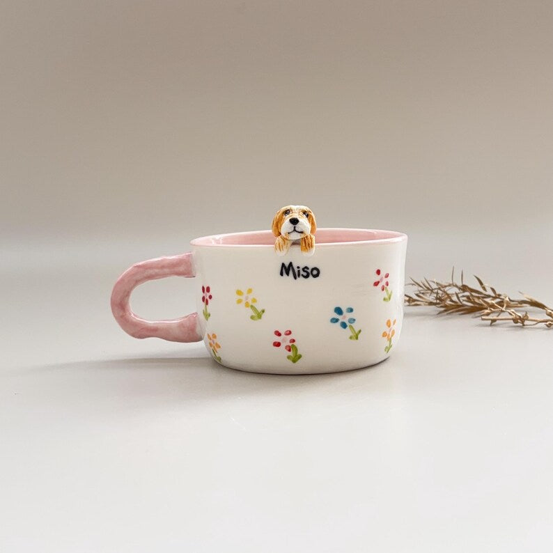 Miso-hidden animal coffee cup,Gift For Dog Owner