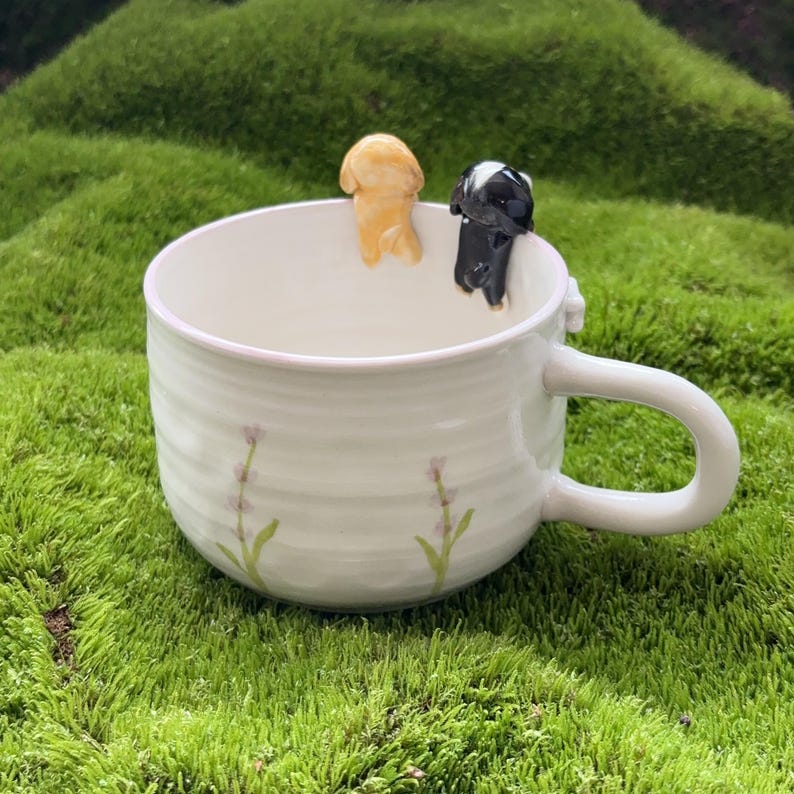 Dobby&Max-Handmade Coffee Mug Gift for Pet Owner Cute Dog Ceramic