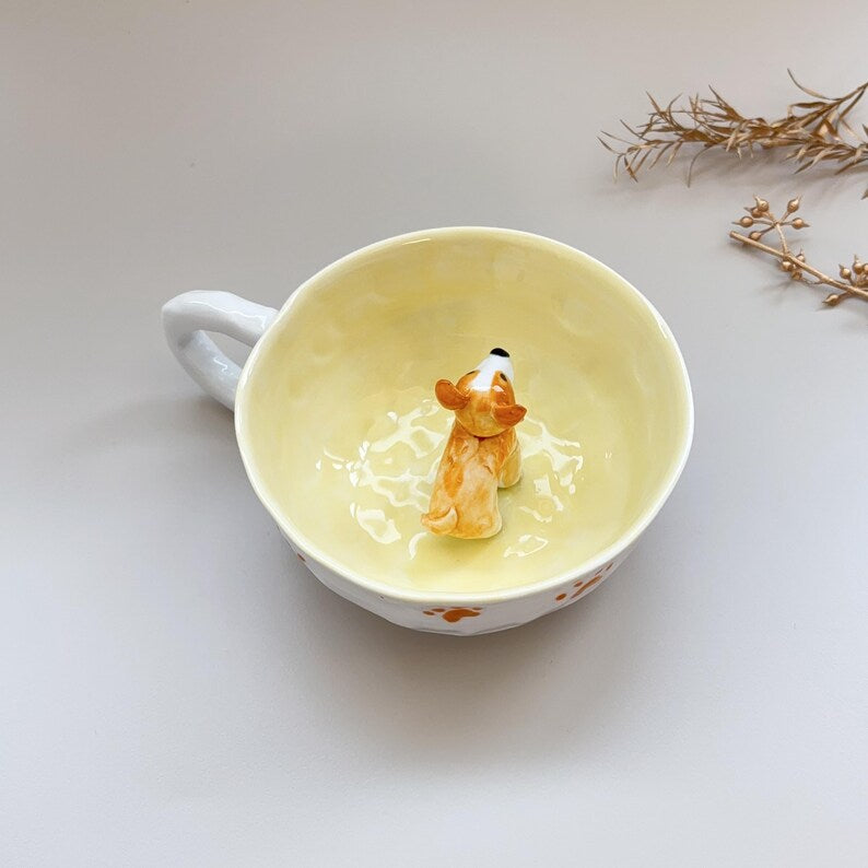 Hanney-hidden animal coffee cup,Gift For Dog Owner