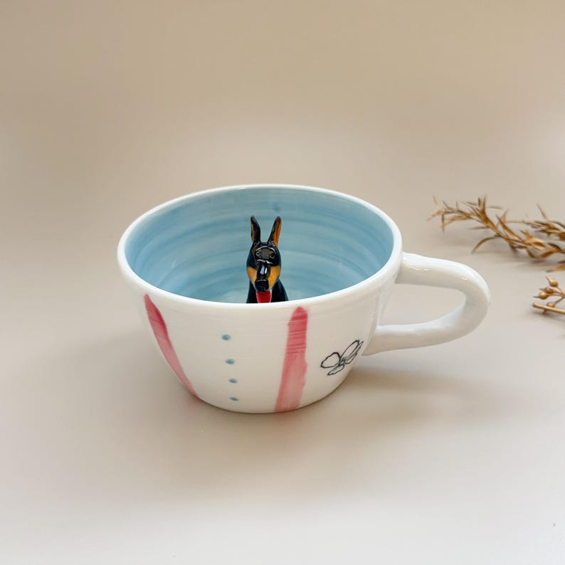 300ML-hidden animal coffee cup,Gift For Dog Owner
