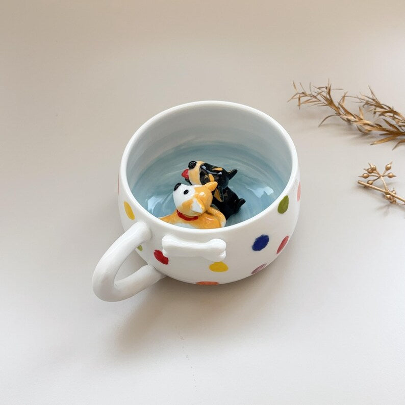 Bobo-350ml-hidden animal coffee cup,Gift For Dog Owner