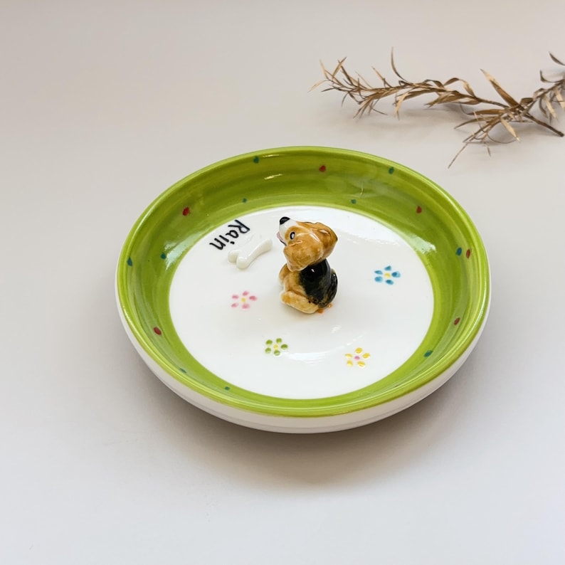 Rain-Dog Ceramic plate, Dog Mom Trinket Dish/ Pet Lovers Gift/Gift For Dog Owner