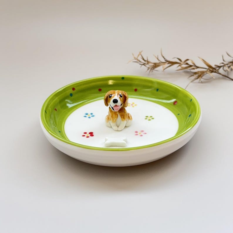 Rain-Dog Ceramic plate, Dog Mom Trinket Dish/ Pet Lovers Gift/Gift For Dog Owner