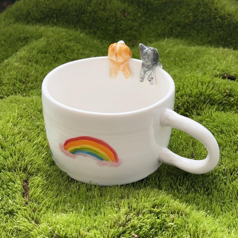 LEO-hidden animal coffee cup,Gift For Dog Owner