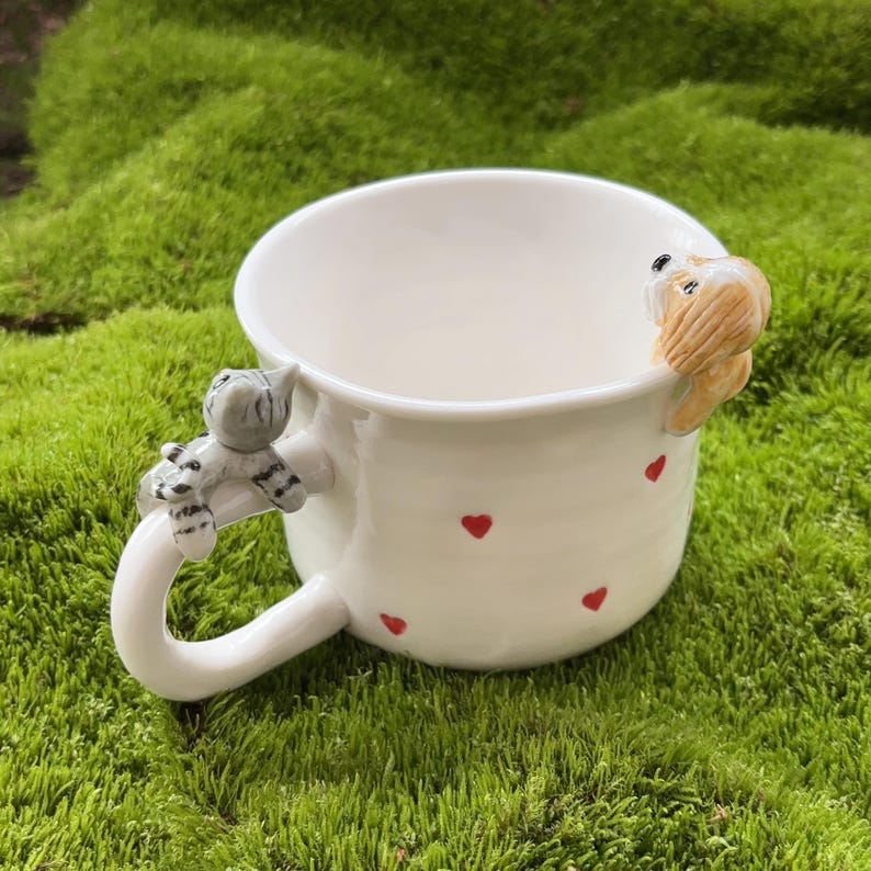 Lucy-hidden animal coffee cup,Gift For Dog Owner