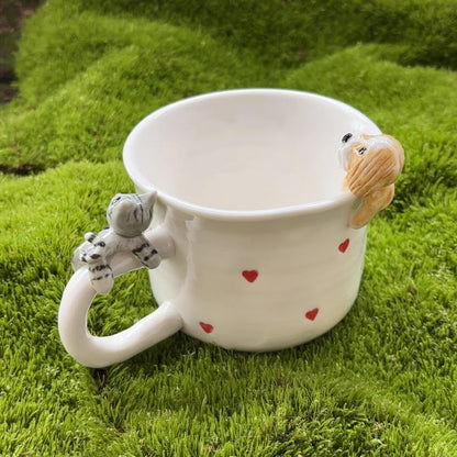 Lucy-hidden animal coffee cup,Gift For Dog Owner