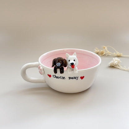 Daisy-hidden animal coffee cup,Gift For Dog Owner