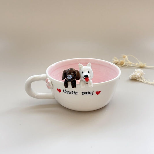 Daisy-hidden animal coffee cup,Gift For Dog Owner
