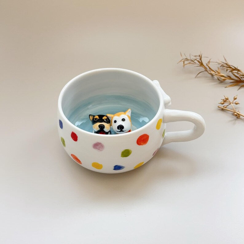 Bobo-350ml-hidden animal coffee cup,Gift For Dog Owner
