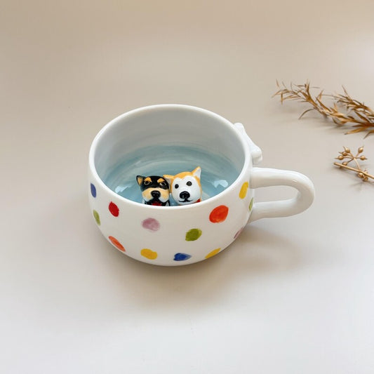 Bobo-350ml-hidden animal coffee cup,Gift For Dog Owner