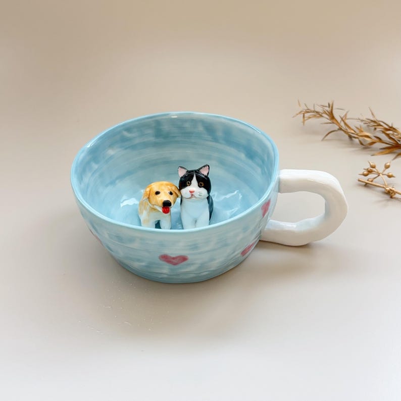 Redly-hidden animal coffee cup,Gift For Dog Owner