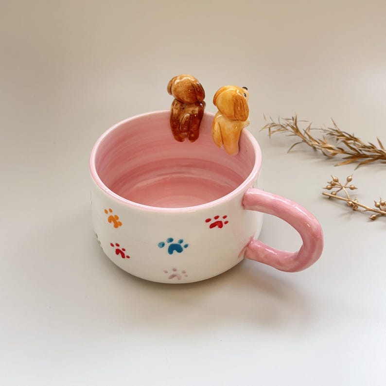 Bella Henry-450ml-hidden animal coffee cup,Gift For Dog Owner
