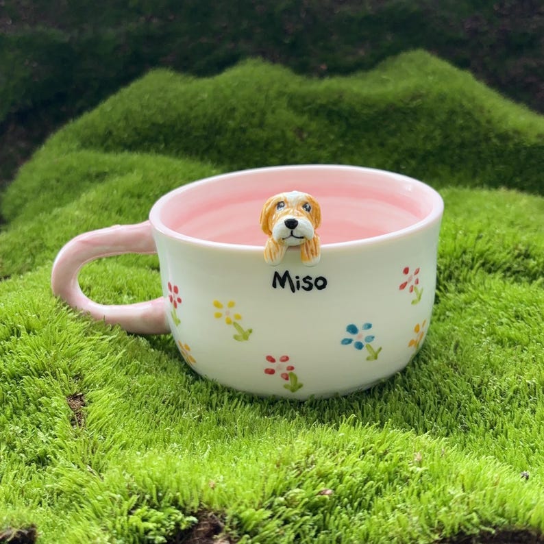 Miso-350ml-hidden animal coffee mug/Gift For Dog Owner