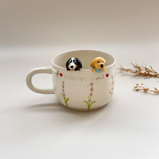 Dobby&Max-hidden animal coffee mug/Gift For Dog Owner/dog mug