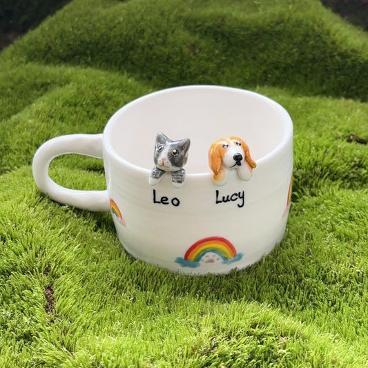 LEO-hidden animal coffee cup,Gift For Dog Owner