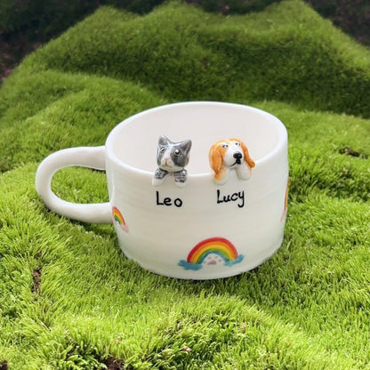 LEO-hidden animal coffee cup,Gift For Dog Owner