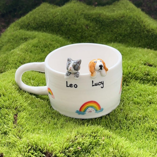 LEO-hidden animal coffee cup,Gift For Dog Owner