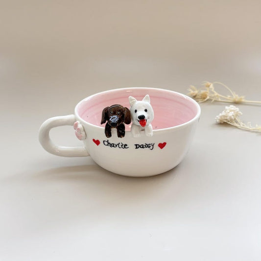 Daisy-hidden animal coffee cup,Gift For Dog Owner