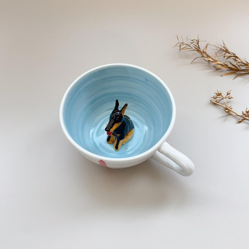 300ML-hidden animal coffee cup,Gift For Dog Owner