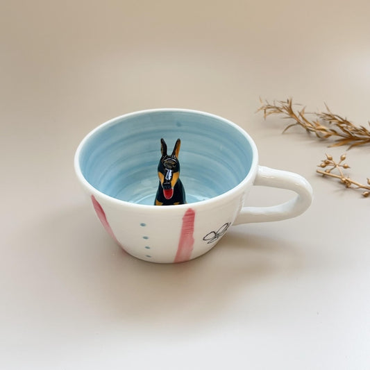 300ML-hidden animal coffee cup,Gift For Dog Owner