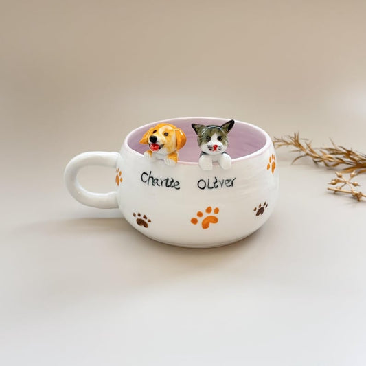 400ml-hidden animal coffee cup,Gift For Dog Owner