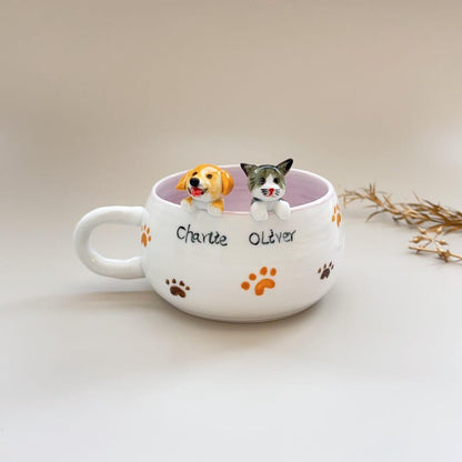 400ml-hidden animal coffee cup,Gift For Dog Owner