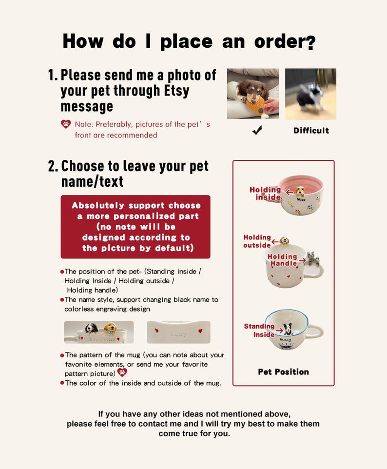 400ml-hidden animal coffee cup,Gift For Dog Owner