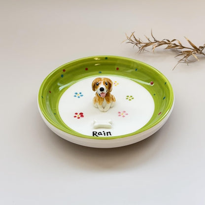 Rain-Dog Ceramic plate, Dog Mom Trinket Dish/ Pet Lovers Gift/Gift For Dog Owner