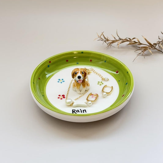 Rain-Dog Ceramic plate, Dog Mom Trinket Dish/ Pet Lovers Gift/Gift For Dog Owner