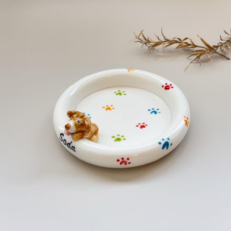 Soda-Cat Ceramic plate/Dog Mom Trinket Dish/Pet Lovers Gift for her