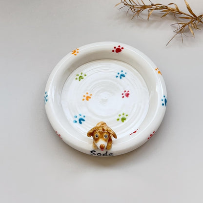Soda-Cat Ceramic plate/Dog Mom Trinket Dish/Pet Lovers Gift for her
